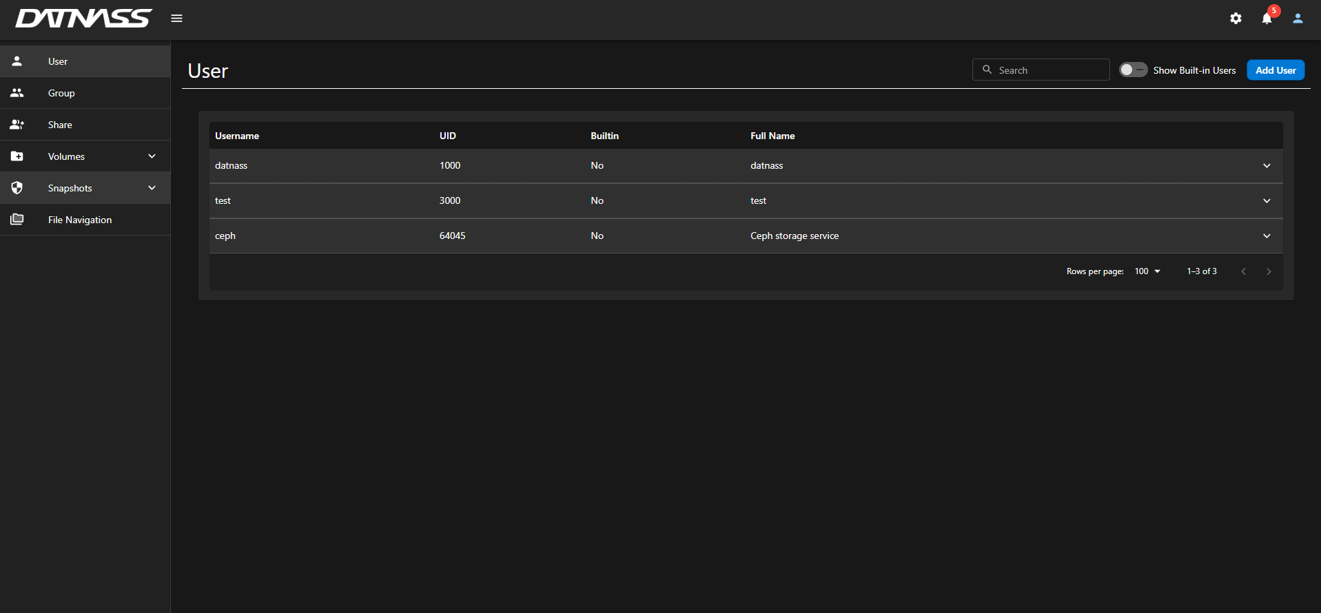 TerraNAS Web Console