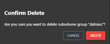 Delete Subvolume Group