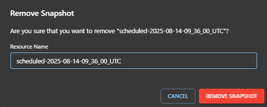 Remove Snapshot Confirmation